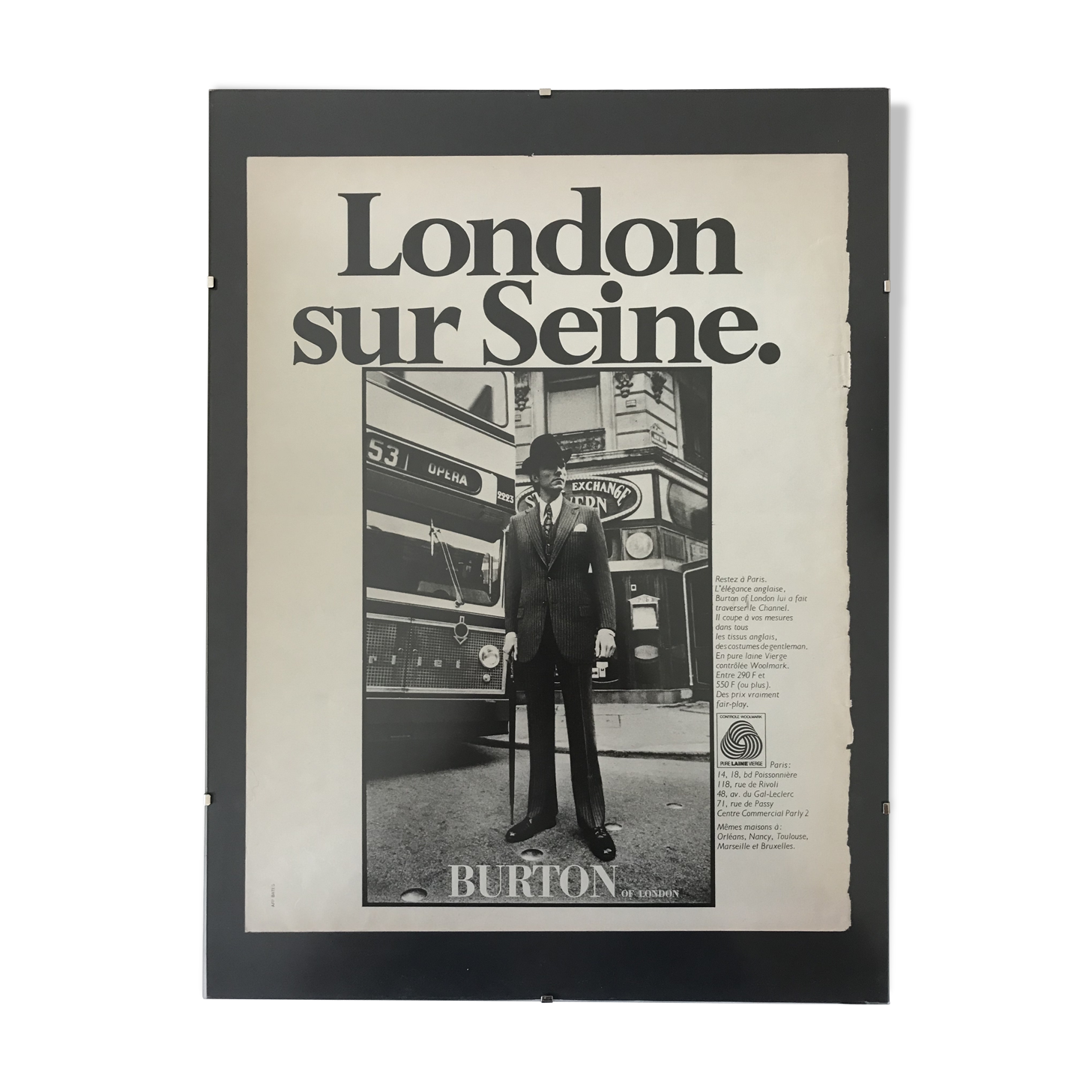 Advertising poster Burton years 50