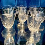 SET OF 7 ST LOUIS CRYSTAL LIQUEUR GLASSES ART DECO VOSGES MODEL