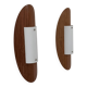 Pair of vintage wall lights in thermoformed wood and opaline glass, France, 1980.
