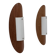 Pair of vintage wall lights in thermoformed wood and opaline glass, France, 1980.
