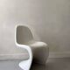 White monobloc design chair by Verner Panton, white edition Vitra.