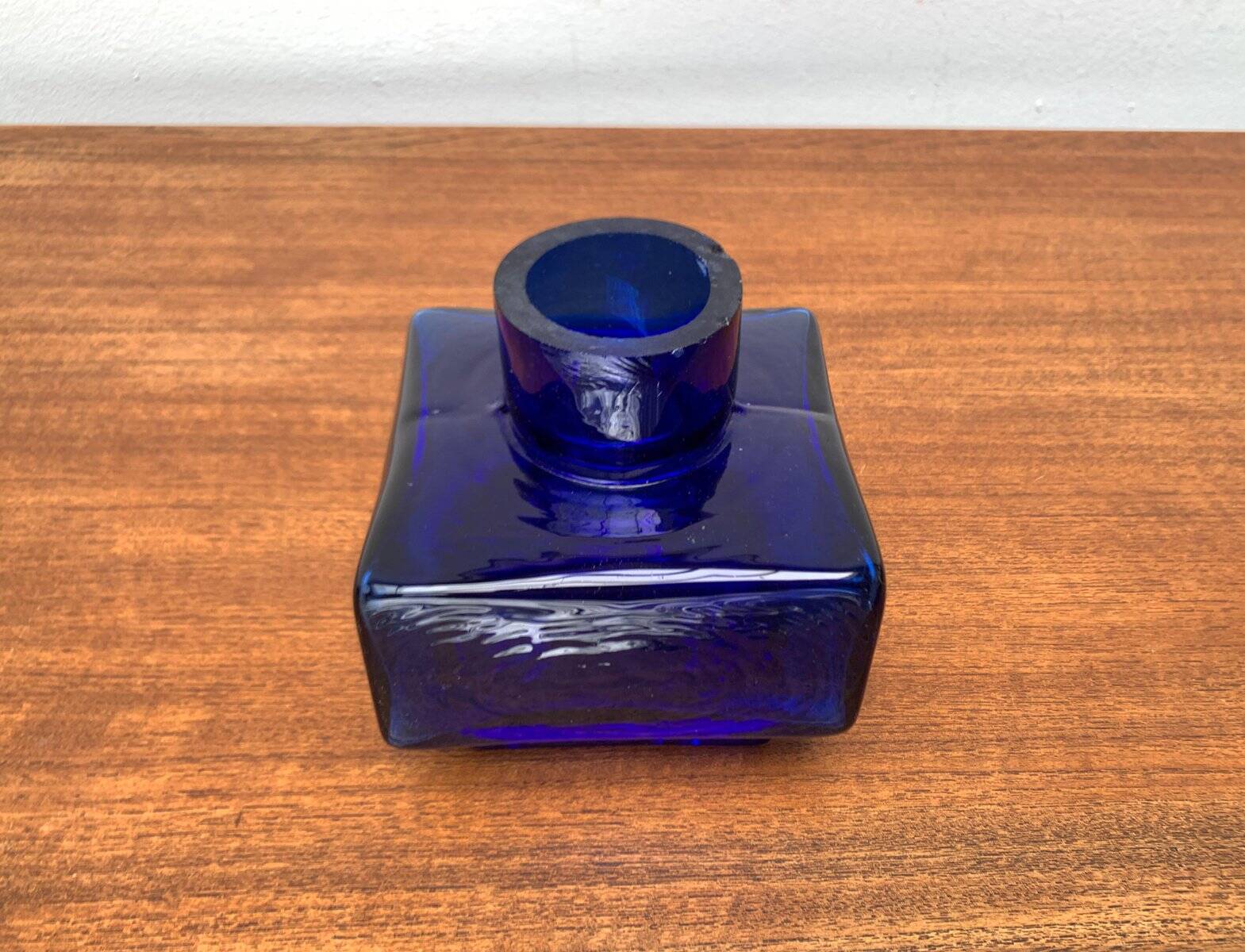 Scandinavian mid-century block glass vase, 1960s