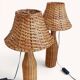 Pair of Table Lamps in Handwoven Wicker and Rattan, France, 1960s
