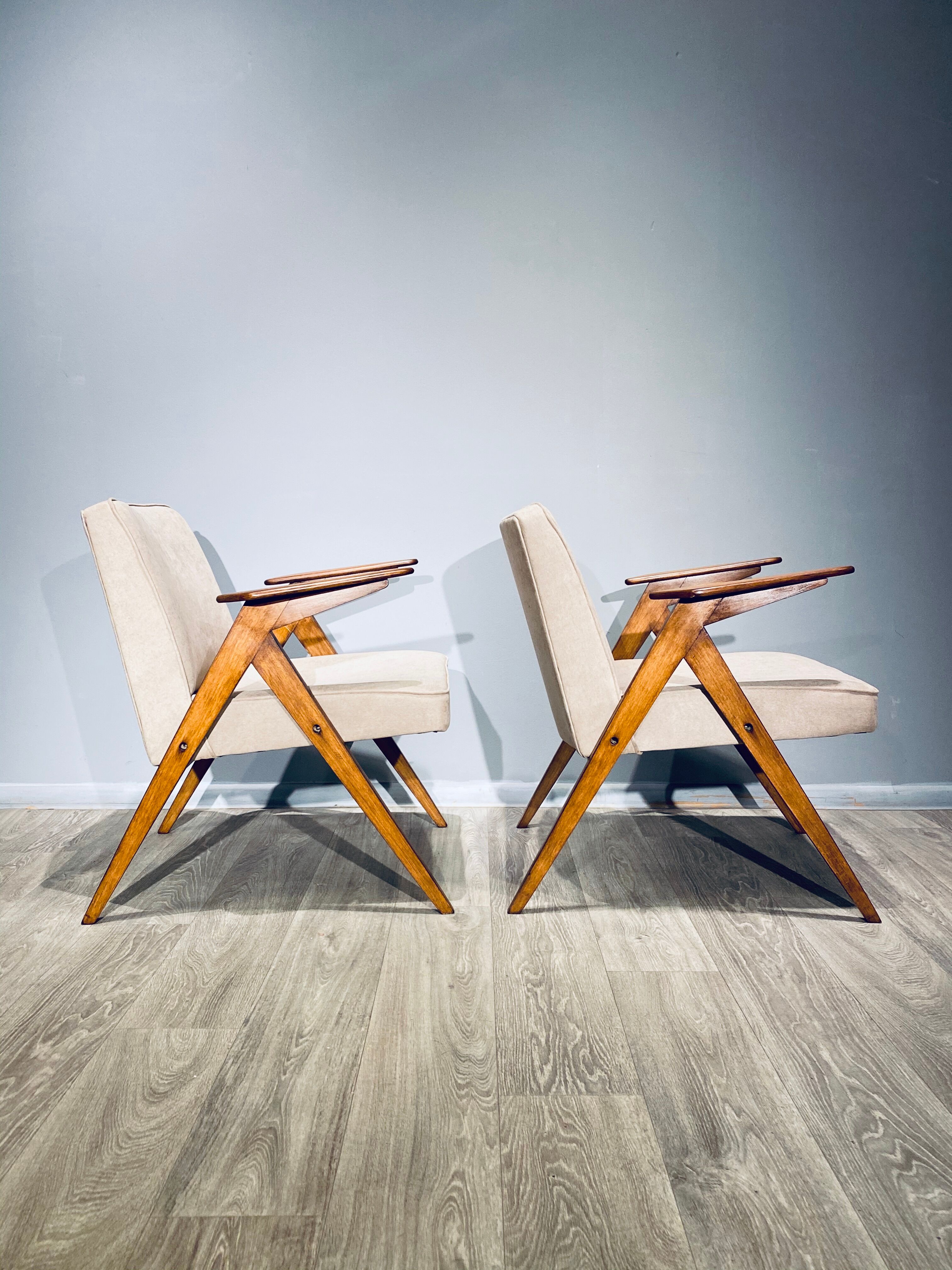 Pair of armchairs "Bunny" Proj. Józef Chierowski "Bunny" 1960'