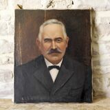 Pair of oils on canvas Portrait of a couple Édouard Créancier