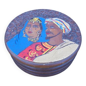 Boite coffret à bijoux en bois décors Arabe Orientalisme Vintage