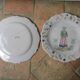 Malicorne earthenware plates, late nineteenth century, Breton décor.