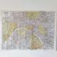 Vintage map 1970 Paris and its suburbs 75x55cm duplex