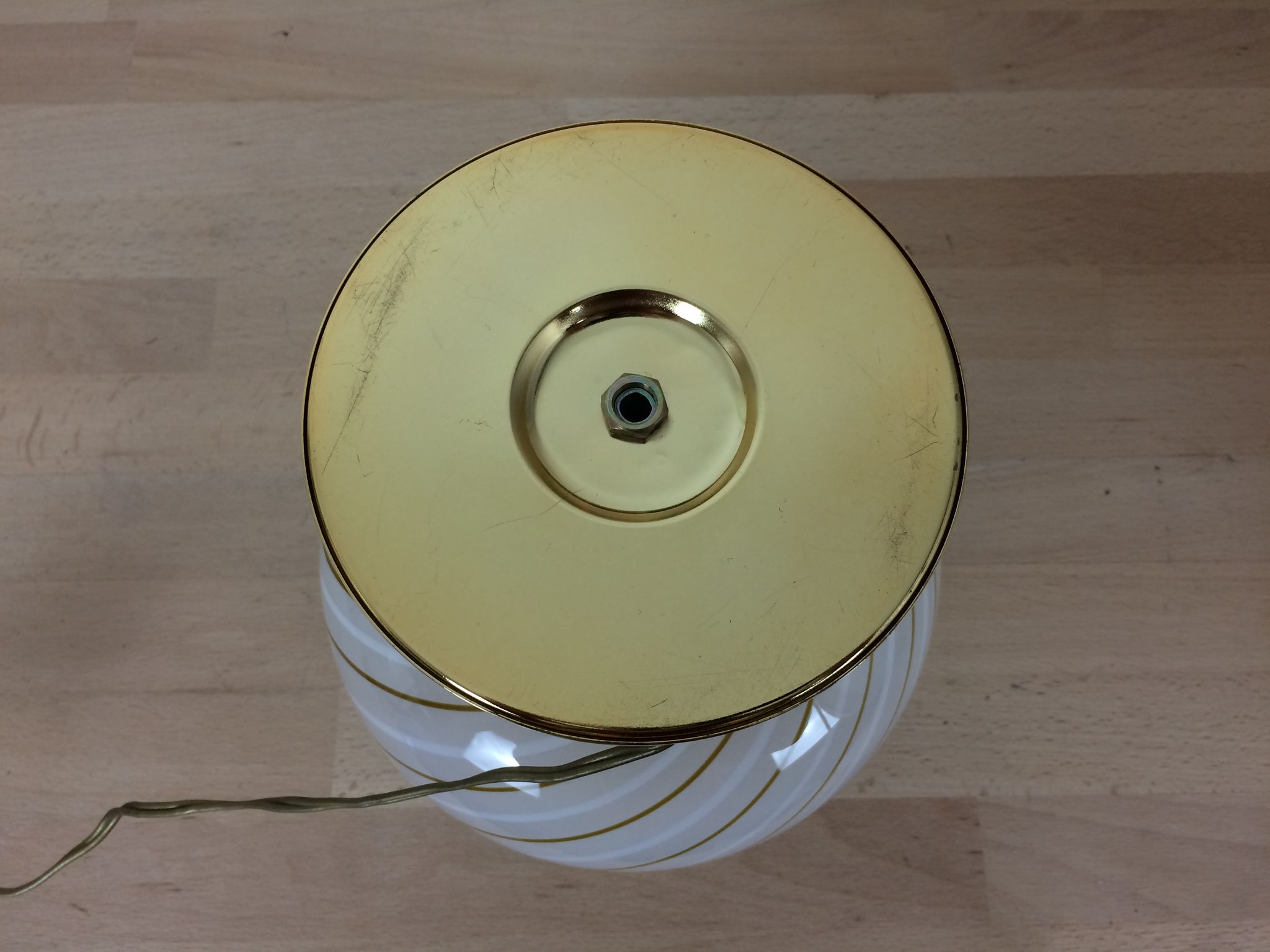 Lamp mushroom globe glass golden base