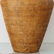 Hand-Woven Rattan Table or Floor Lamp, Burma/Myanmar, Oversized, 1980s