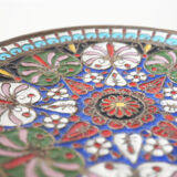Enamelled brass mandala wall circle