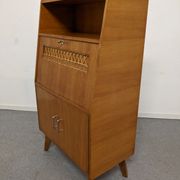 Secretary wooden and rattan office of the 50s/60s