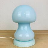 Lampe champignon verre bleu vintage