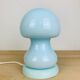 Vintage blue glass mushroom lamp