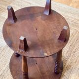 Spiral oak pedestal table