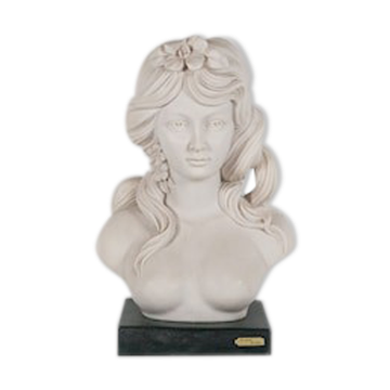 Buste femme vintage, buste résine, Escorpiao do ouro, femme seins nus, statue résine, socle