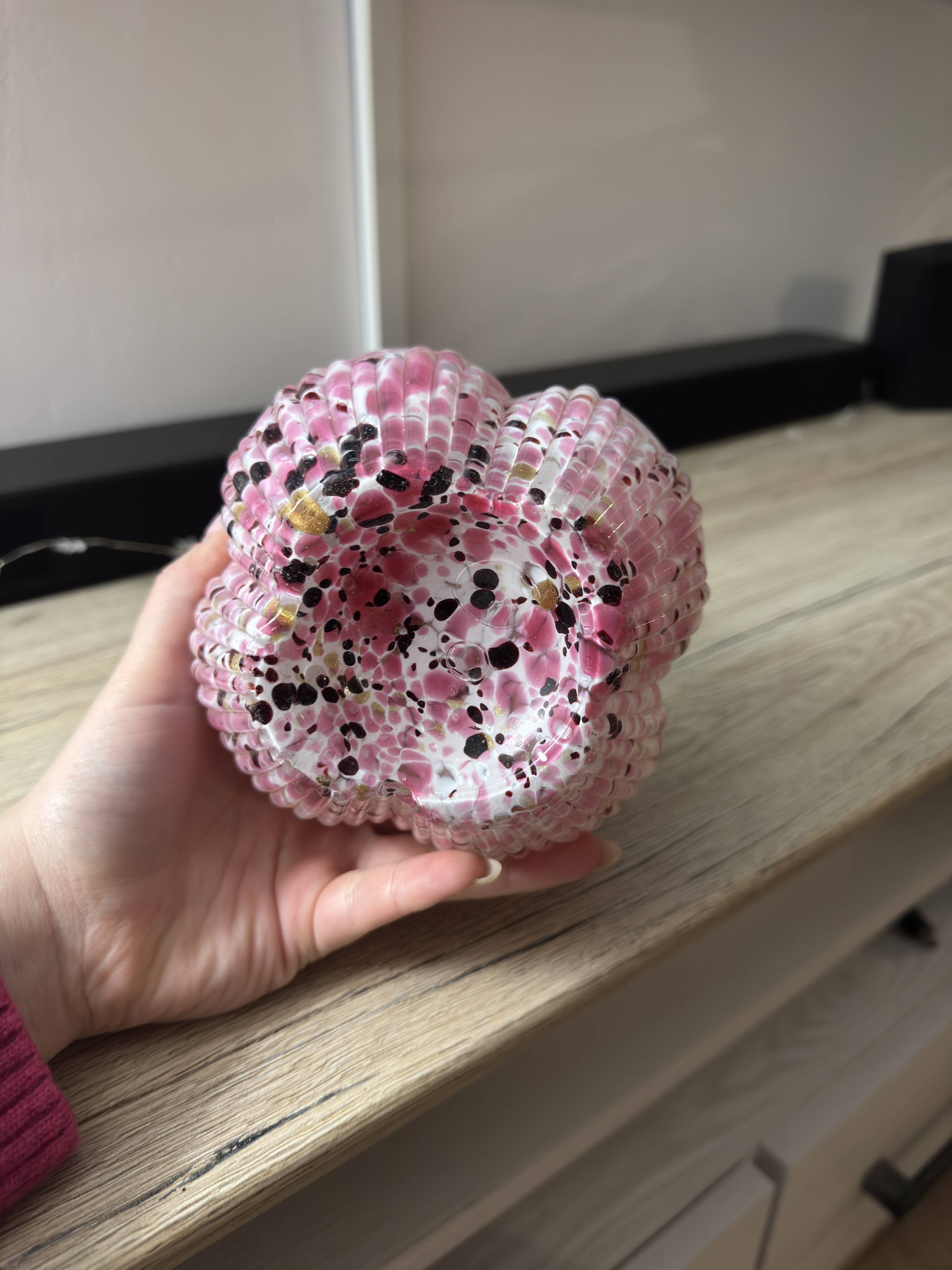 Pink blown glass bud vase