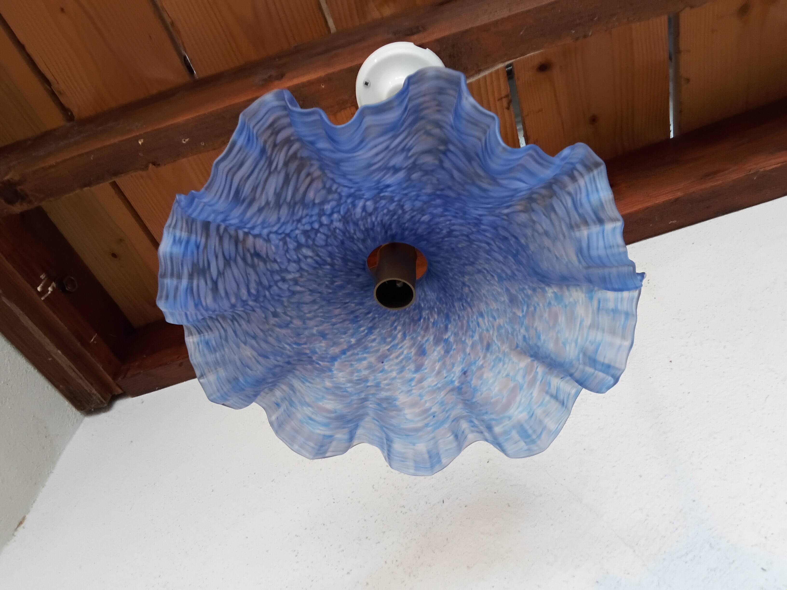 Vintage draped opaline glass pendant.