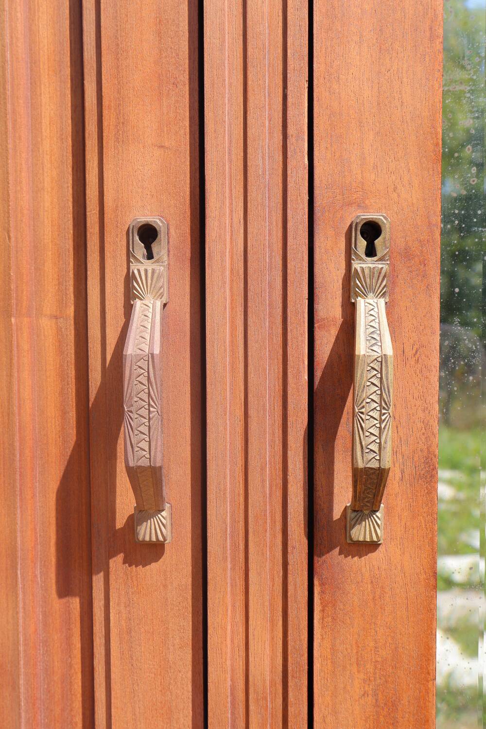 Grande armoire art déco bois exotique