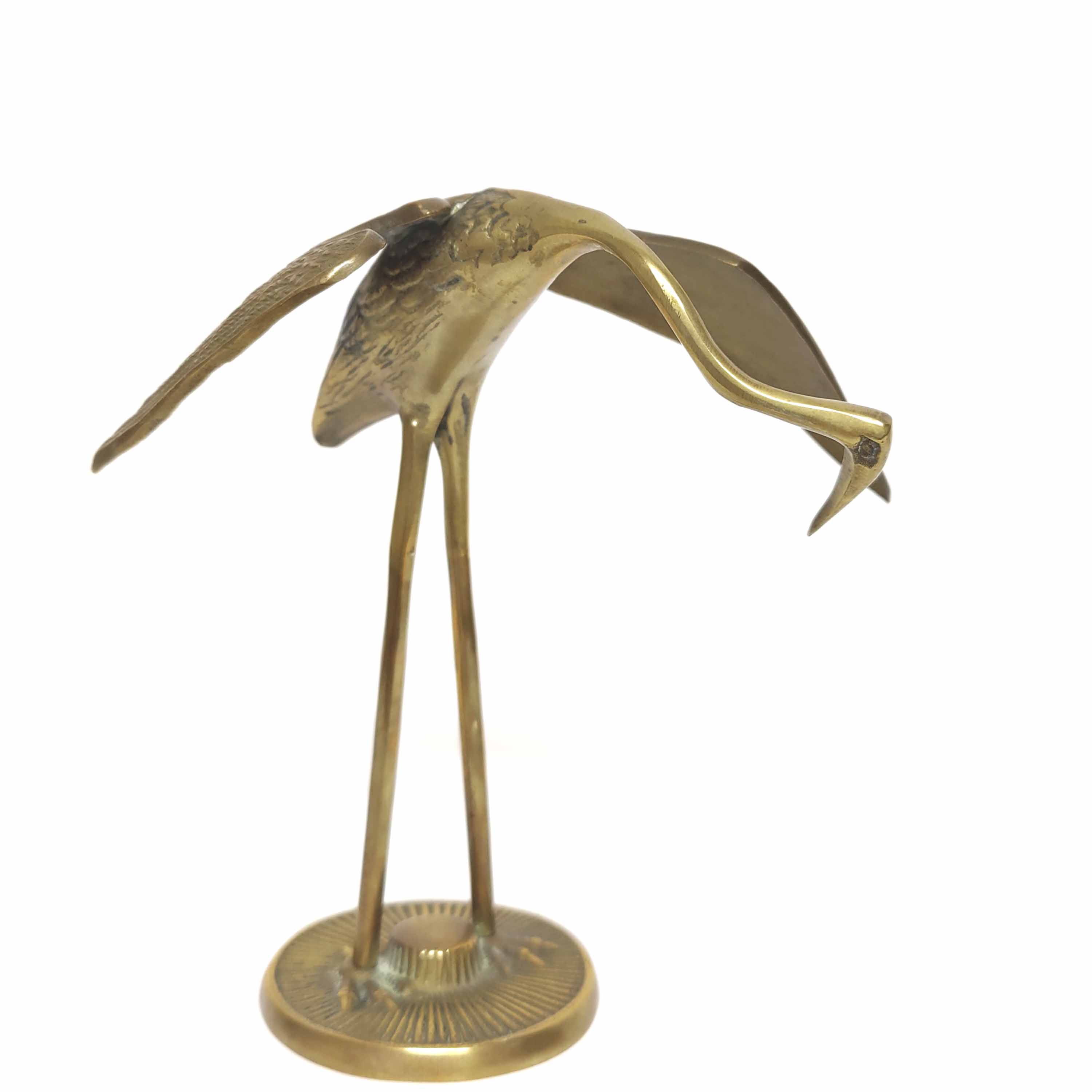 Vintage brass heron