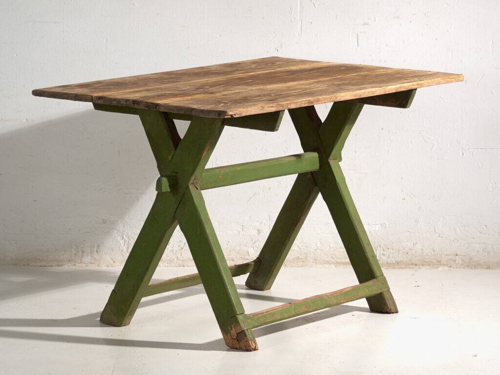 Antique trestle table made of pine wood – Central Europe, circa 1900