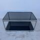 Chrome and smoked glass coffee table from the 1970s.