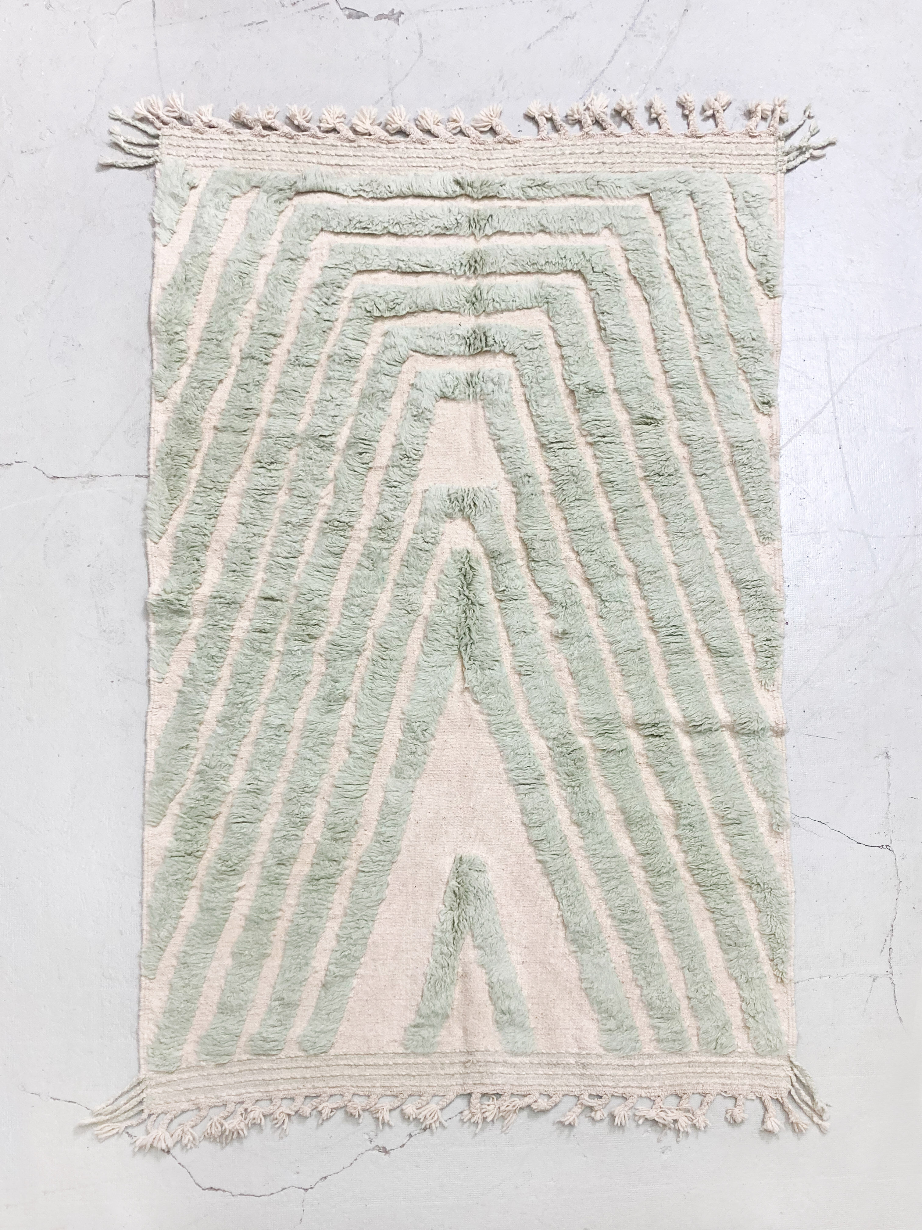 Moroccan Berber carpet Beni Ouarain mint green 2,49x1,60m