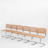 Set of 6 Cesca chairs. Made according to the design by Marcel Breuer. 80s.