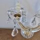 pair of double wall sconces with crystal pendants, made in Italy