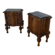art deco walnut serpentine nightstands, 1920s