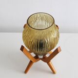Pair of 1970's Vintage bedside table lamps by Drevo Humpolec