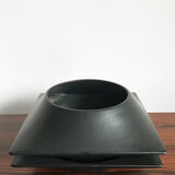 Franco Pozzi Italian black ceramic centerpiece vase 1960s