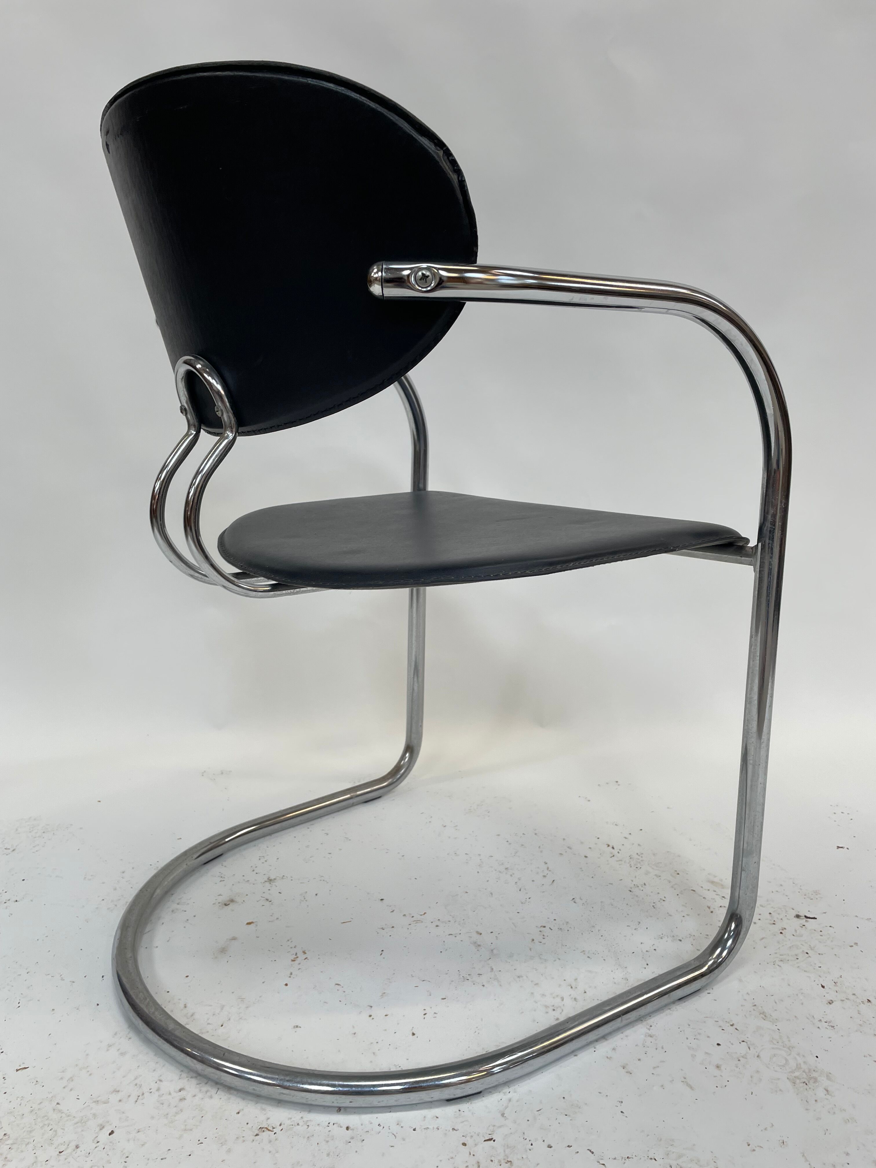 Vintage dining chair effezeta made in Italy design chrome