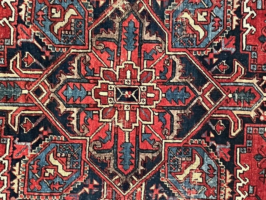 Ancient Heriz Carpet – Cobalt Blue & Indigo – 330 x 218 cm