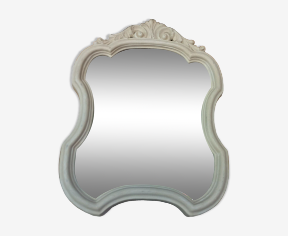 Miroir patiné avec fronton 29x38cm