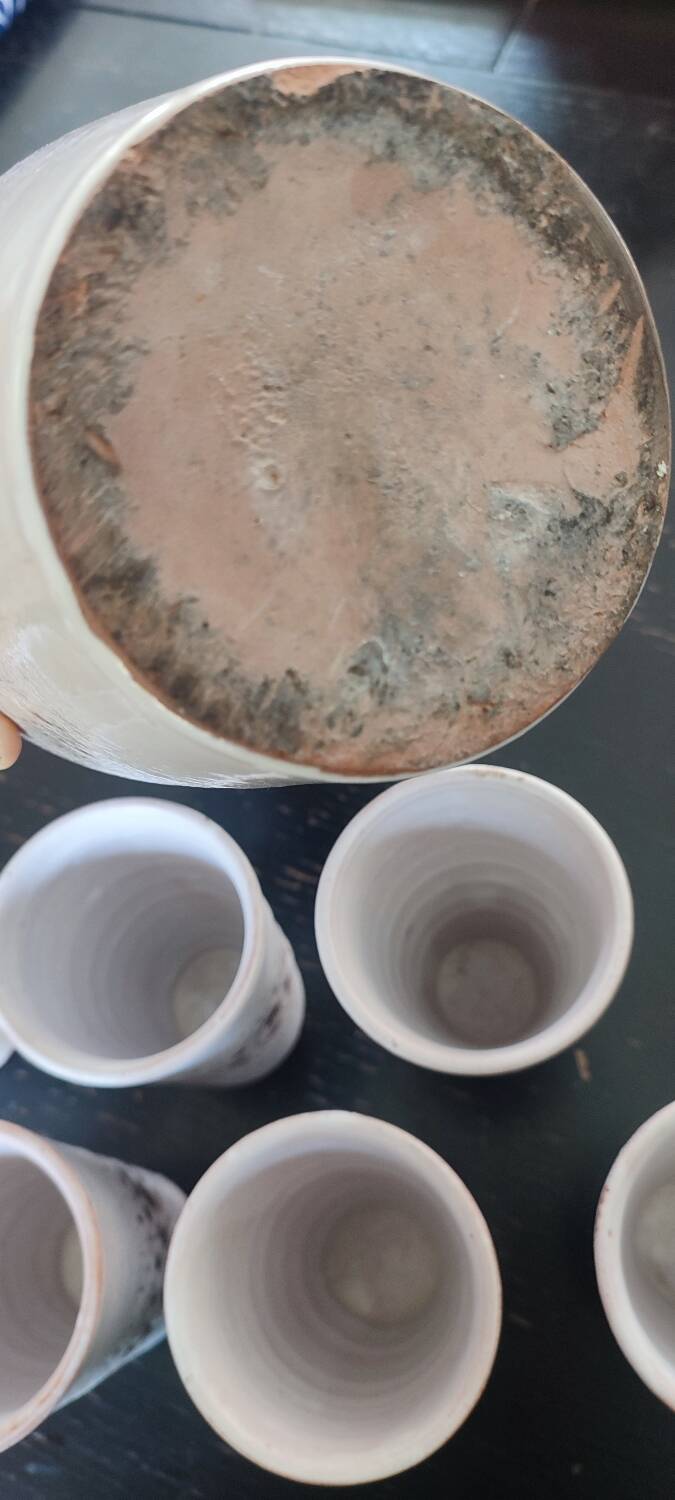 Pierlot 60s enamelled stoneware orangeade service