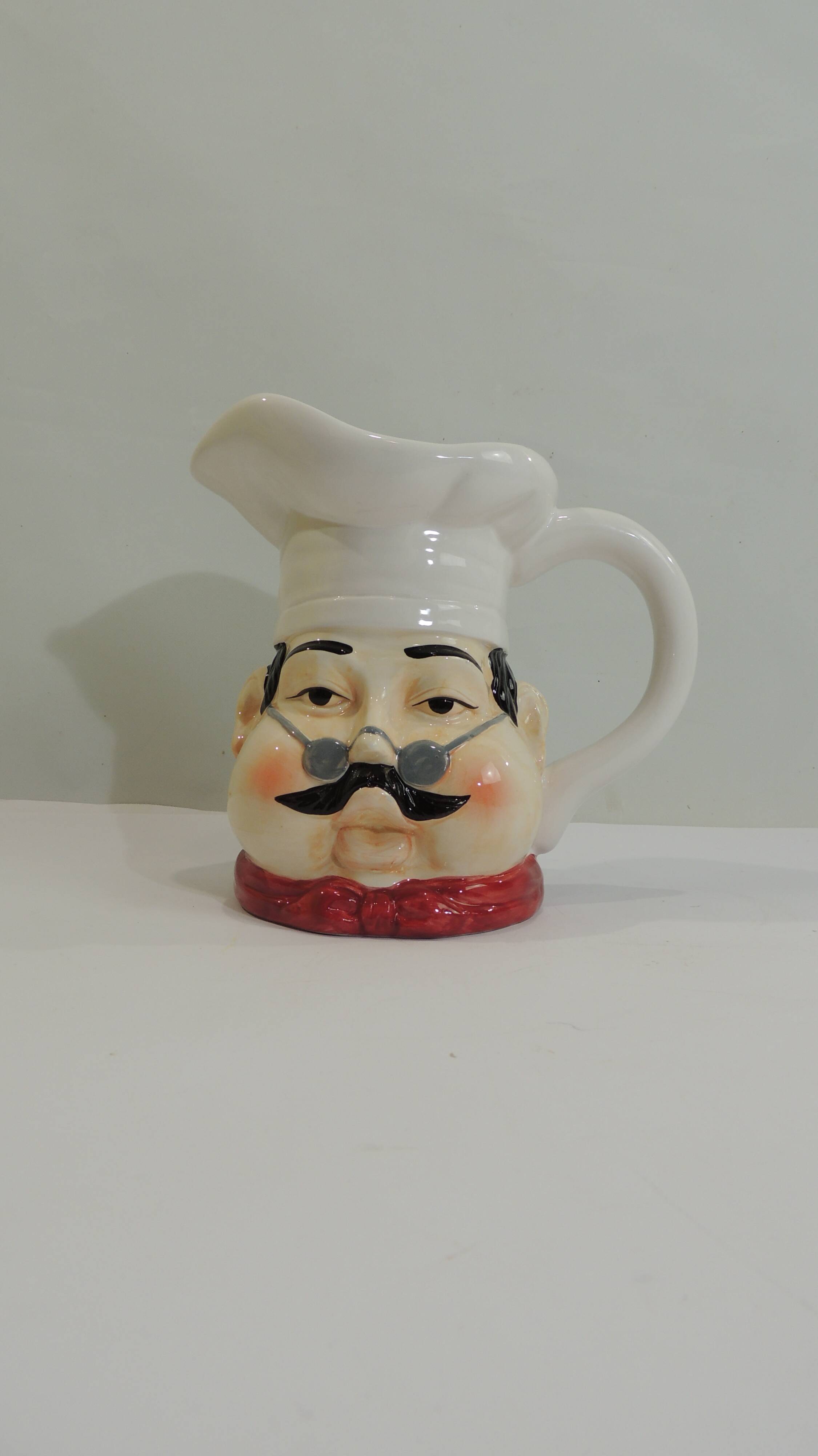 Pichet vintage chef cuisinier en céramique – Cruche humoristique