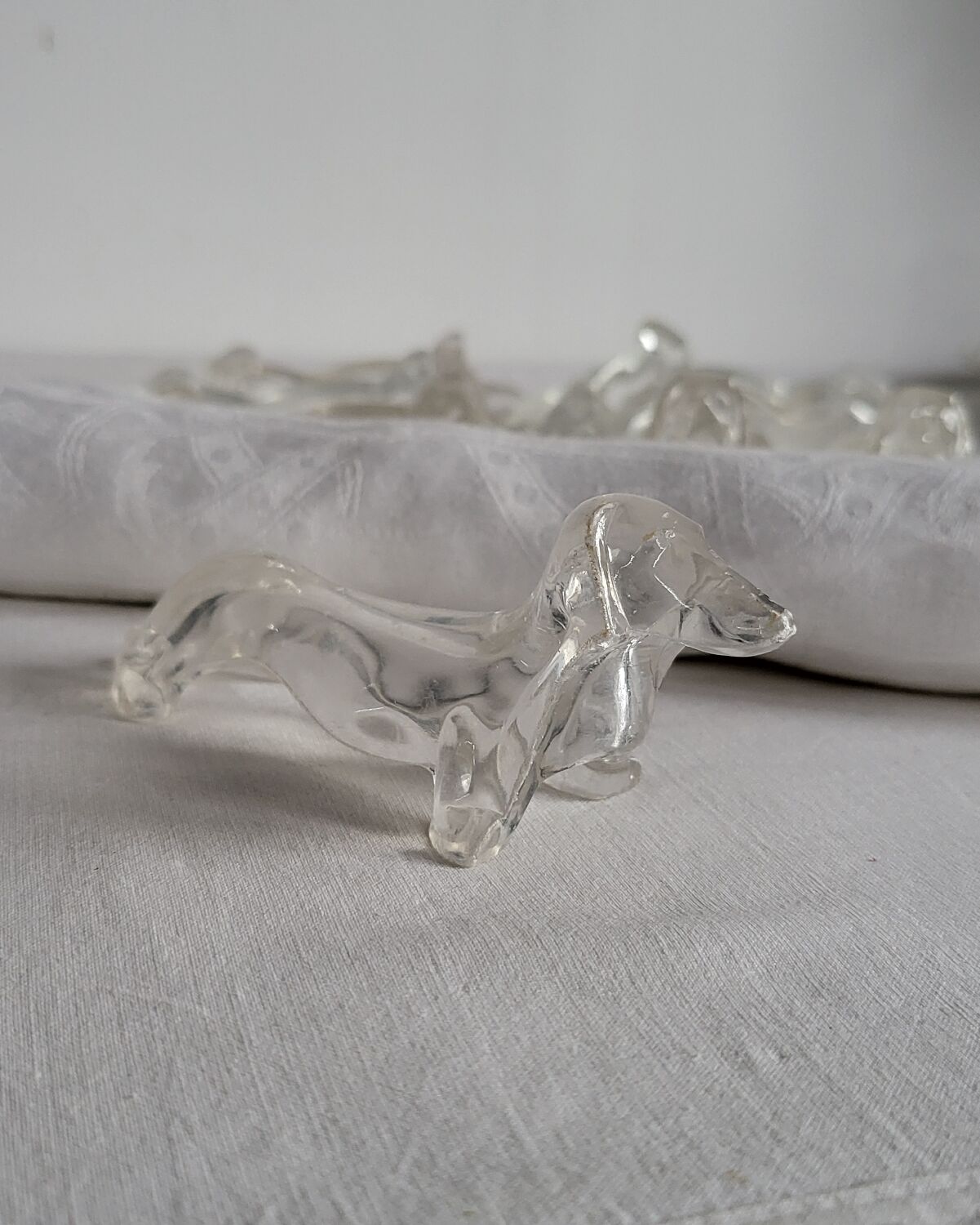 12 Dachshund knife holders in Plexiglass