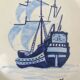 Plate hb quimper boat la madame 1678 rv f1 d5589 lisere bleu