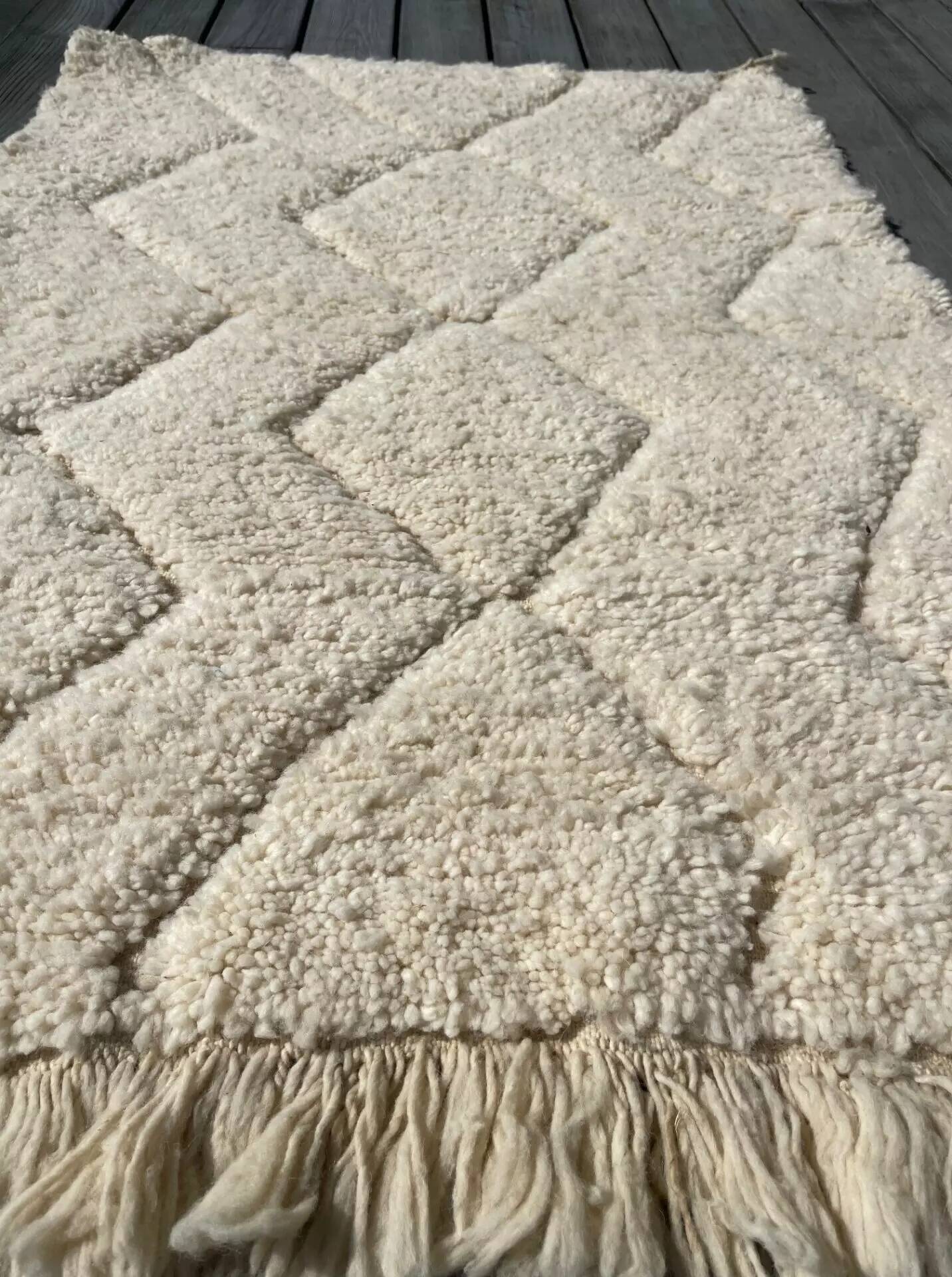Tapis berbère blanc 2X1m
