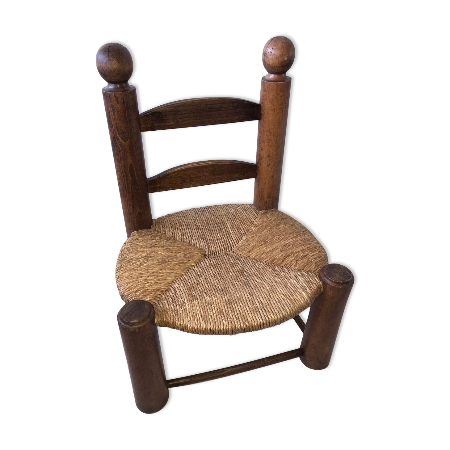 Solid wood straw chair