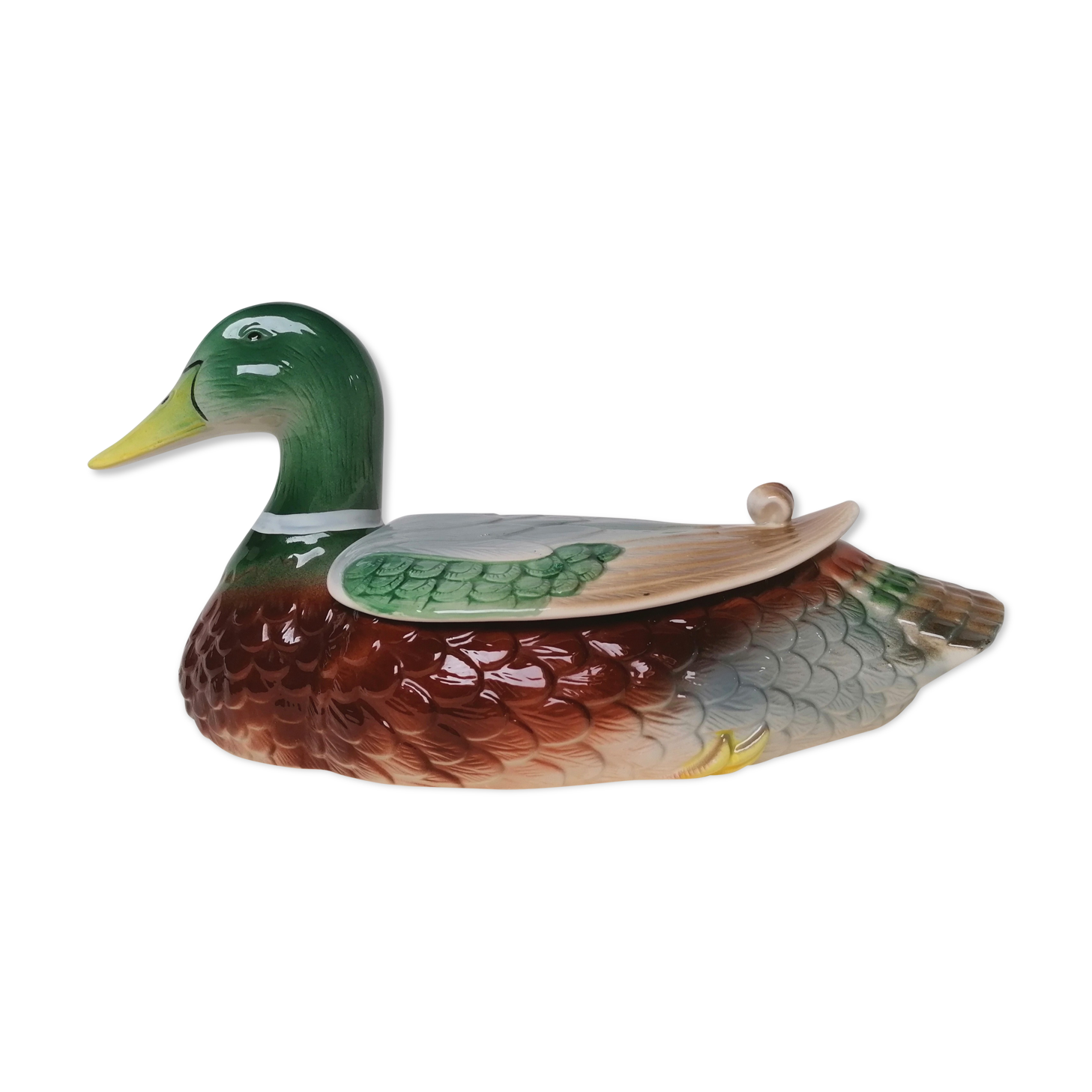 Empty pocket duck Francesco Guarino slip majolica