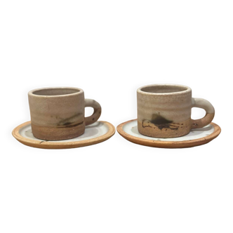 Stoneware coffee cups pottery of the dove
