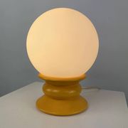 Yellow and white glass table lamp Temde Leuchten type 1