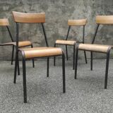 4 vintage Stella school chairs