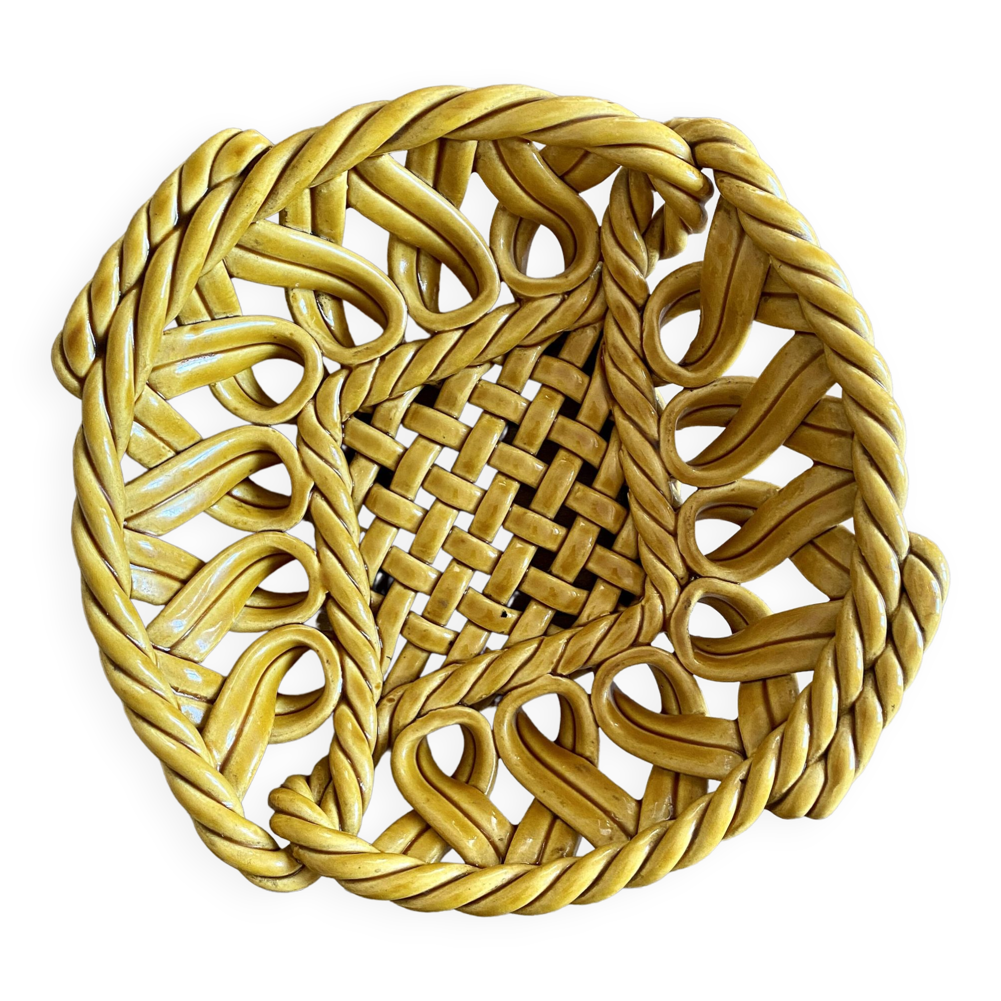 Corbeille vintage en céramique tréssée