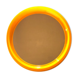 Vintage orange round mirror 31cm