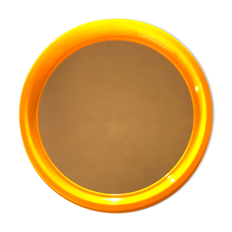 Vintage orange round mirror 31cm