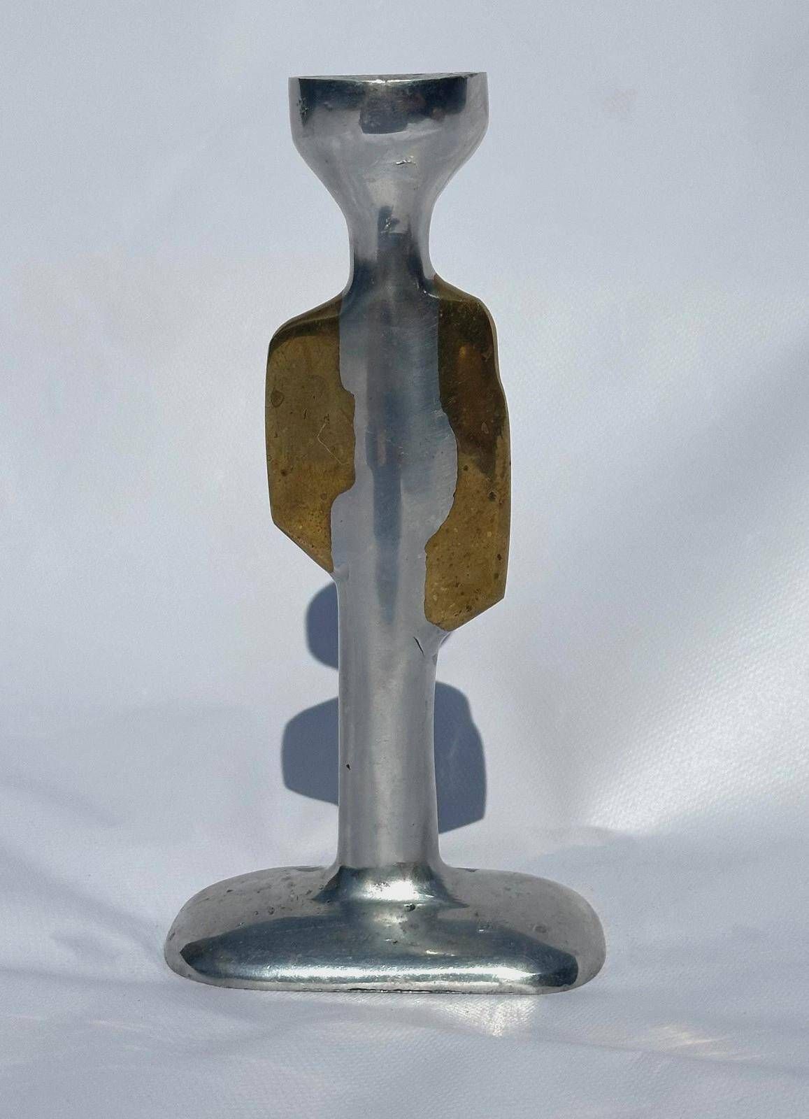 David Marshall sculptural candlestick, metaland bronze