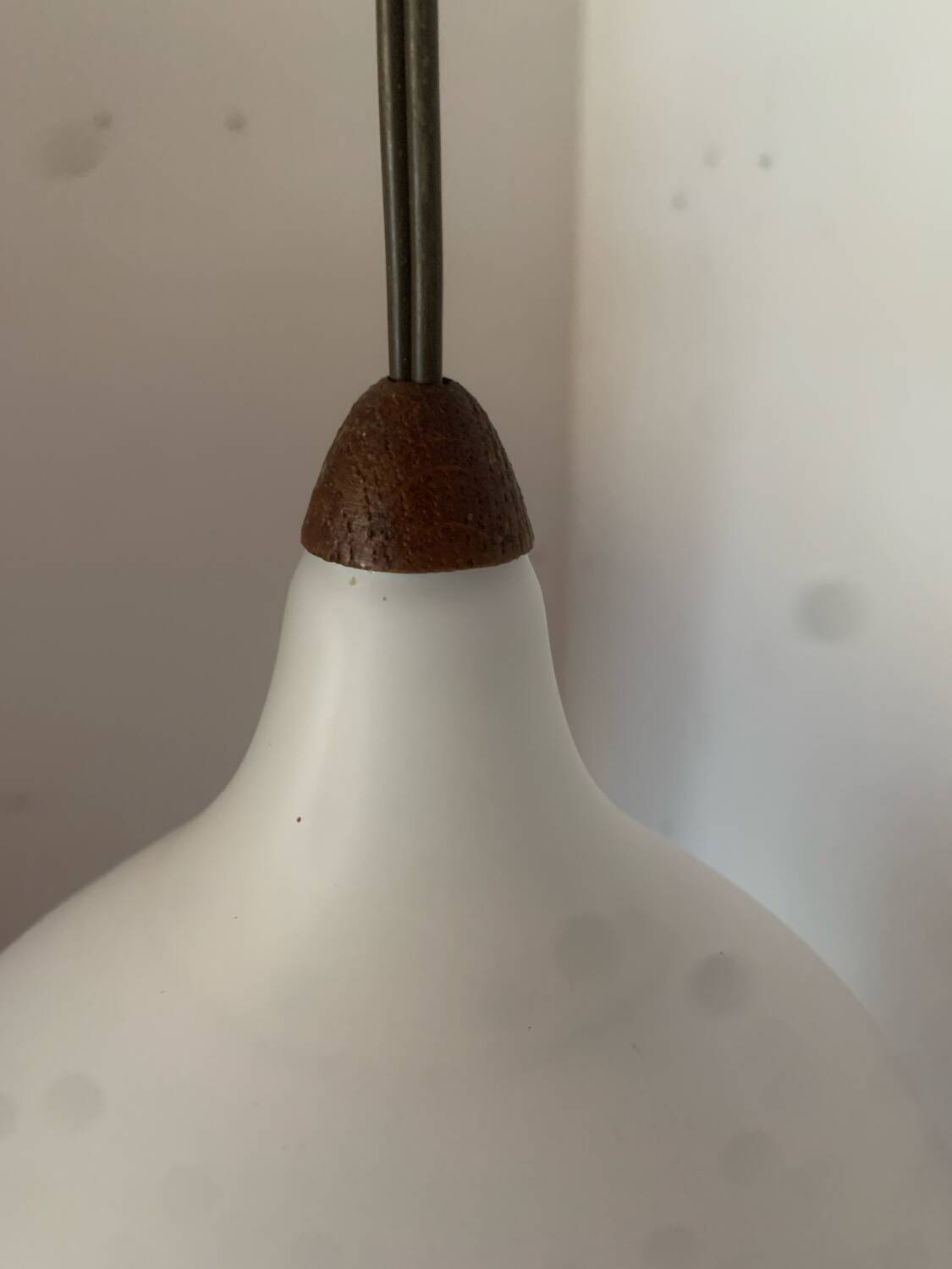 Scandinavian teak and opaline wall lamp by Luxus